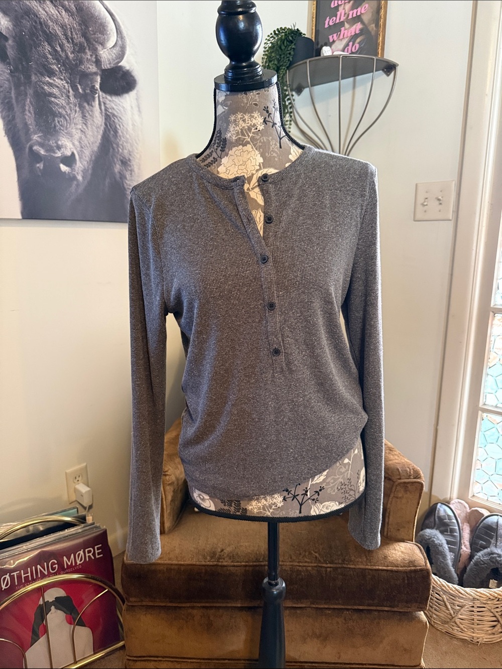 Madewell Henley Long Sleeve Basic Top